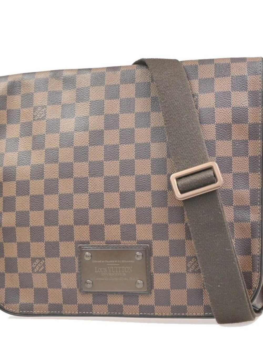 LOUIS VUITTON Brooklyn MM Shoulder Bag Damier Ebene Leather Brown